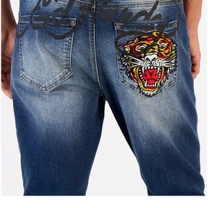Mens Ed Hardy Slim Tiger Jeans